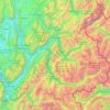 Topografische kaart Savoyen, hoogte, reliëf