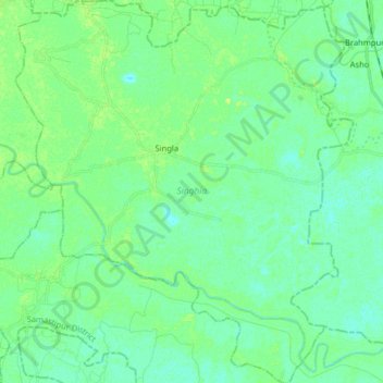 Topografische kaart Singhia, hoogte, reliëf