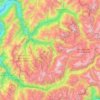 Topografische kaart Vanoise massif, hoogte, reliëf