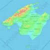 Topografische kaart Majorque, hoogte, reliëf