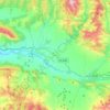 Topografische kaart Canal de Berdún, hoogte, reliëf