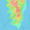 Topografische kaart Corse-du-Sud, hoogte, reliëf