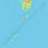Topografische kaart Préfecture de Kagoshima, hoogte, reliëf