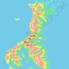 Topografische kaart Auckland Island, hoogte, reliëf