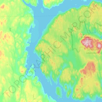 Topografische kaart Île René-Levasseur, hoogte, reliëf