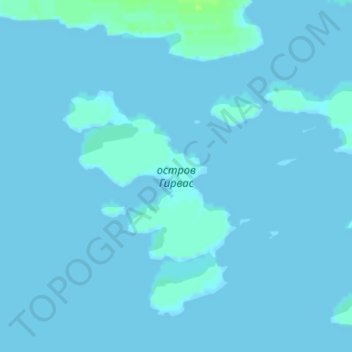 Topografische kaart остров Гирвас, hoogte, reliëf