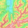 Topografische kaart Bayern, hoogte, reliëf