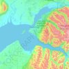Topografische kaart Anchorage, hoogte, reliëf