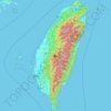 Topografische kaart Taiwan, hoogte, reliëf