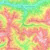 Topografische kaart Uvernet-Fours, hoogte, reliëf