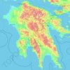 Topografische kaart Peloponnes, hoogte, reliëf