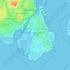 Topografische kaart Tårnby Kommune, hoogte, reliëf