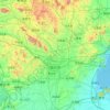 Topografische kaart Linyi, hoogte, reliëf