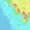 Topografische kaart Kozhikode district, hoogte, reliëf