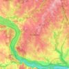 Topografische kaart Potomac, hoogte, reliëf