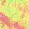 Topografische kaart Zuid-Bohemen, hoogte, reliëf