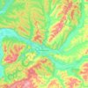 Topografische kaart Meschduretschensk, hoogte, reliëf