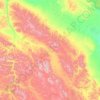 Topografische kaart Улахан-Чистайский национальный наслег, hoogte, reliëf