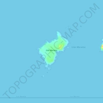 Topografische kaart Islas Marietas, hoogte, reliëf