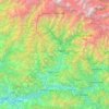 Topografische kaart Rudraprayag District, hoogte, reliëf