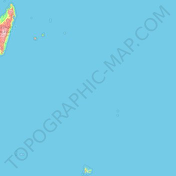 Topografische kaart Französische Süd- und Antarktisgebiete, hoogte, reliëf