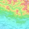 Topografische kaart Udayapur, hoogte, reliëf