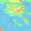 Topografische kaart Chalcidice, hoogte, reliëf