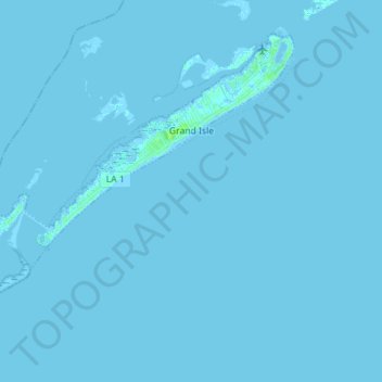 Topografische kaart Grand Isle, hoogte, reliëf