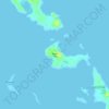 Topografische kaart Musha Cay, hoogte, reliëf