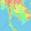 Topografische kaart タイ王国, hoogte, reliëf