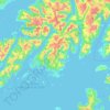 Topografische kaart Lødingen, hoogte, reliëf