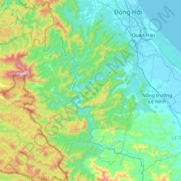 Topografische kaart Quảng Ninh, hoogte, reliëf