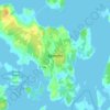Topografische kaart Senoren, hoogte, reliëf