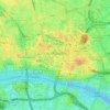 Topografische kaart City of London, hoogte, reliëf