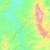 Topografische kaart Baldim, hoogte, reliëf