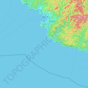 Topografische kaart Nishiumuro County, hoogte, reliëf