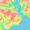 Topografische kaart Dartmouth, hoogte, reliëf