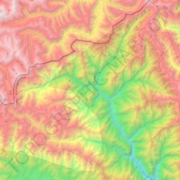 Topografische kaart Monigong EAC, hoogte, reliëf
