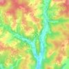 Topografische kaart Queyssac, hoogte, reliëf