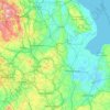 Topografische kaart East Midlands, hoogte, reliëf