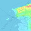 Topografische kaart Sorong, hoogte, reliëf