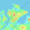 Topografische kaart Inishowen Municipal District, hoogte, reliëf