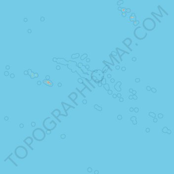 Topografische kaart Frans-Polynesië, hoogte, reliëf
