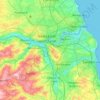 Topografische kaart Tyne and Wear, hoogte, reliëf