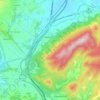 Topografische kaart Tiebas-Muruarte de Reta, hoogte, reliëf