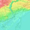 Topografische kaart Toronto—Danforth, hoogte, reliëf