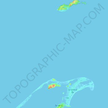 Topografische kaart Grosse-Île, hoogte, reliëf