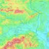 Topografische kaart Lower Sava Statistical Region, hoogte, reliëf