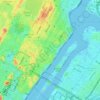 Topografische kaart Manhattan Community Board 8, hoogte, reliëf