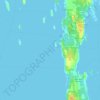 Topografische kaart Middle West Pubnico, hoogte, reliëf